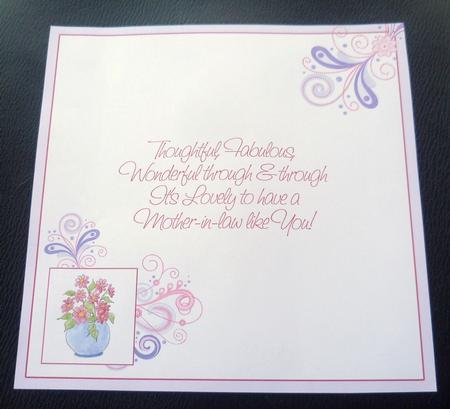 Pot of Flowers Insert Mother-in-law Birthday by Charlie Angel