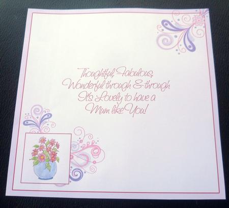Pot of Flowers Insert Mum Birthday by Charlie Angel
