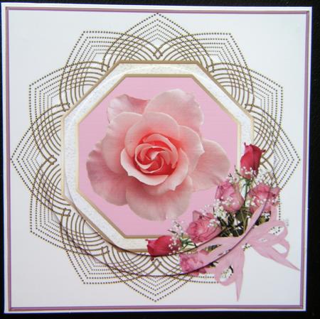 Pink Rose Frame Card by Charlie Angel