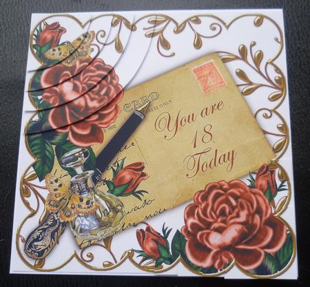 Deep Pink Roses 18 Today Ink Saver 6in Duo Corner Stacker by Charlie Angel