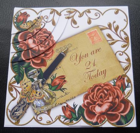Deep Pink Roses 21 Today Ink Saver 6in Duo Corner Stacker by Charlie Angel