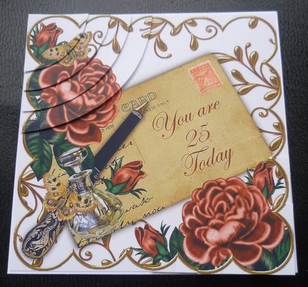 Deep Pink Roses 25 Today Ink Saver 6in Duo Corner Stacker by Charlie Angel