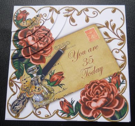 Deep Pink Roses 35 Today Ink Saver 6in Duo Corner Stacker by Charlie Angel