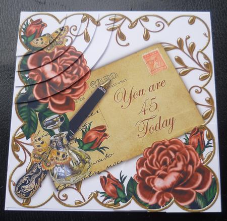 Deep Pink Roses 45 Today Ink Saver 6in Duo Corner Stacker by Charlie Angel