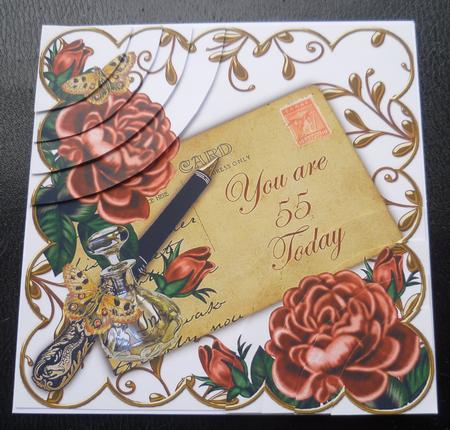 Deep Pink Roses 55 Today Ink Saver 6in Duo Corner Stacker by Charlie Angel