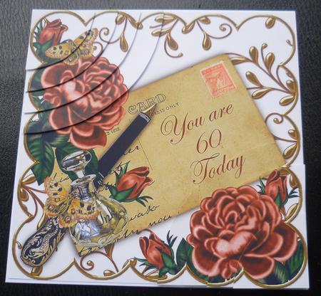 Deep Pink Roses 60 Today Ink Saver 6in Duo Corner Stacker by Charlie Angel