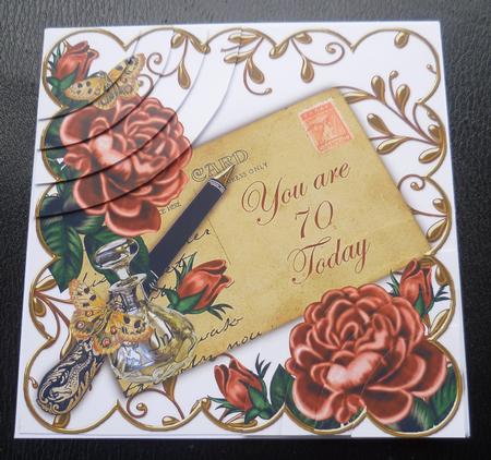 Deep Pink Roses 70 Today Ink Saver 6in Duo Corner Stacker by Charlie Angel