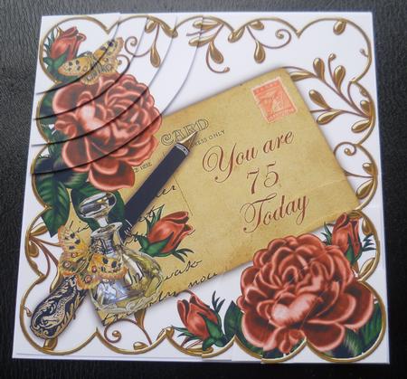 Deep Pink Roses 75 Today Ink Saver 6in Duo Corner Stacker by Charlie Angel