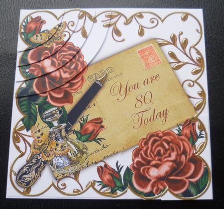 Deep Pink Roses 80 Today Ink Saver 6in Duo Corner Stacker by Charlie Angel
