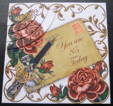 Deep Pink Roses 85 Today Ink Saver 6in Duo Corner Stacker by Charlie Angel