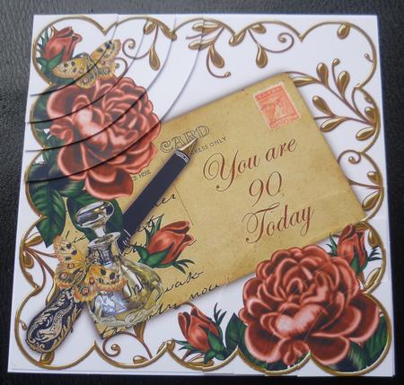 Deep Pink Roses 90 Today Ink Saver 6in Duo Corner Stacker by Charlie Angel