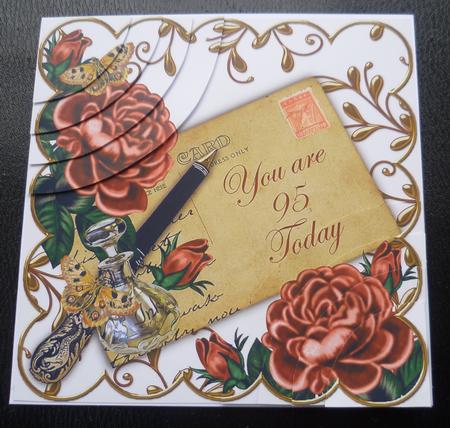 Deep Pink Roses 95 Today Ink Saver 6in Duo Corner Stacker by Charlie Angel