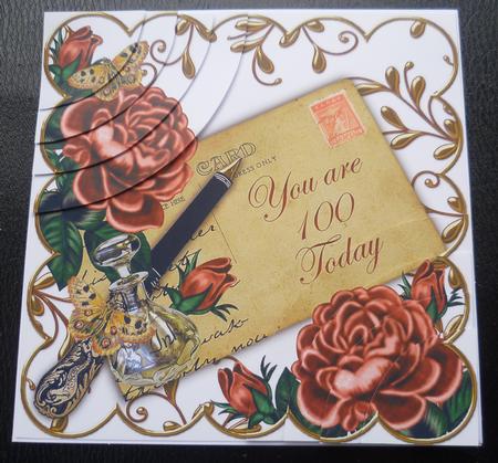 Deep Pink Roses 100 Today Ink Saver 6in Duo Corner Stacker by Charlie Angel