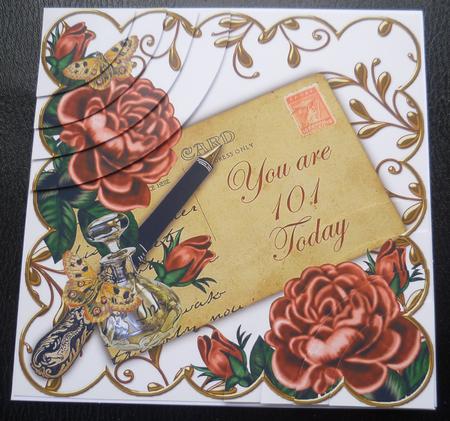 Deep Pink Roses 101 Today Ink Saver 6in Duo Corner Stacker by Charlie Angel