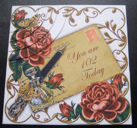 Deep Pink Roses 102 Today Ink Saver 6in Duo Corner Stacker by Charlie Angel