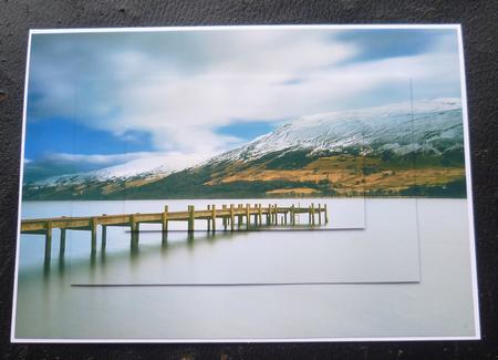 Scottish Mountain & Jetty A4 Topper by Charlie Angel