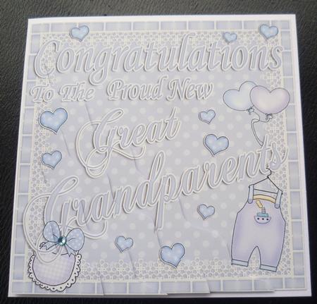 Proud Great Grandparents Wavy Corner Side Stacker Topper by Charlie Angel