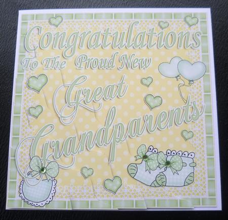 Proud Great Grandparents Wavy Corner Side Stacker Topper by Charlie Angel
