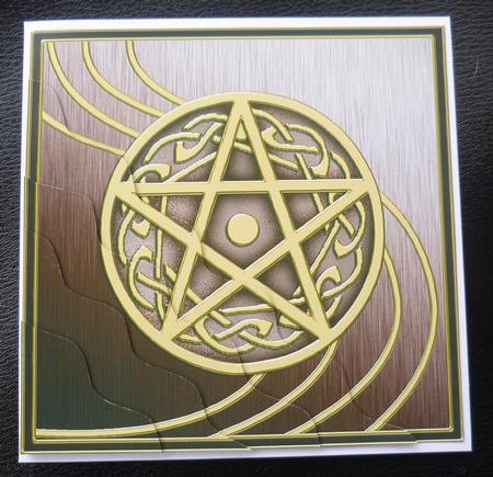 Wiccan Pentagon Wavy Corner Side Stacker Topper by Charlie Angel