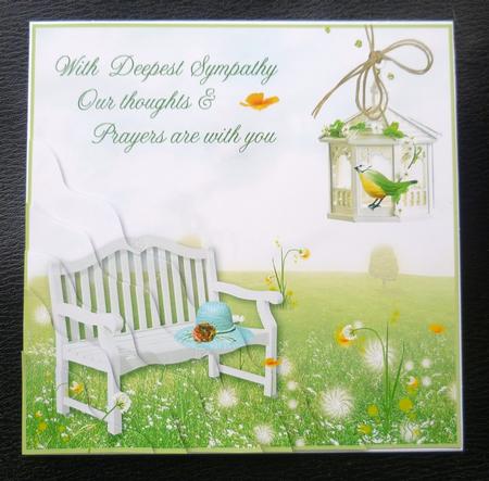 Beautiful Garden Bench & Hat Corner Stacker Sympathy by Charlie Angel