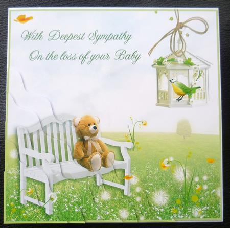 Teddy on a Bench Corner Stacker Loss of a Baby by Charlie Angel