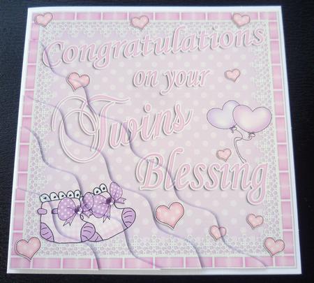 On Your Twins Blessing Wavy Corner Side Stacker Topper by Charlie Angel