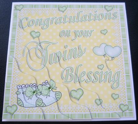 On Your Twins Blessing Wavy Corner Side Stacker Topper by Charlie Angel