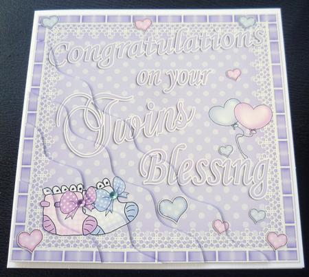 On Your Twins Blessing Wavy Corner Side Stacker Topper by Charlie Angel