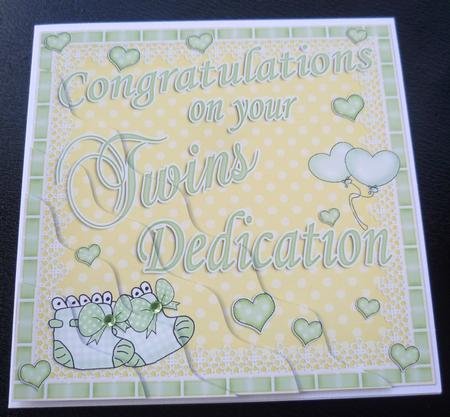 On Your Twins Dedication Wavy Corner Side Stacker Topper by Charlie Angel