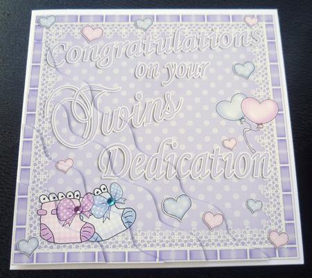 On Your Twins Dedication Wavy Corner Side Stacker Topper by Charlie Angel