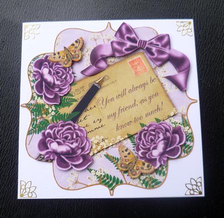 Deep Purple Rose Always Be My Friend 6in Bracket Topper by Charlie Angel