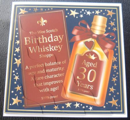 30th Birthday Whisky Wavy Corner Side Stacker Topper by Charlie Angel