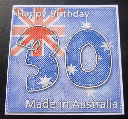 Flying the Flag Aus 30th Birthday Wavy Corner Side Stacker by Charlie Angel