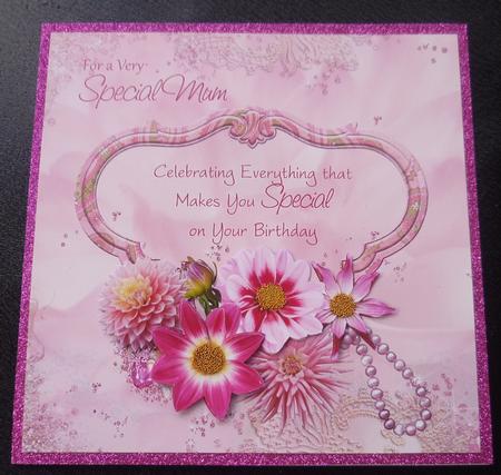 Dhalia Gem Mum Card Front by Charlie Angel