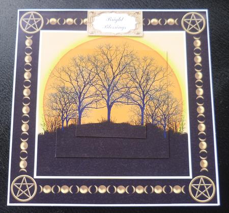8 Inch Pagan Winter Sunrise Sunset on Black + 6 Sentiments by Charlie Angel