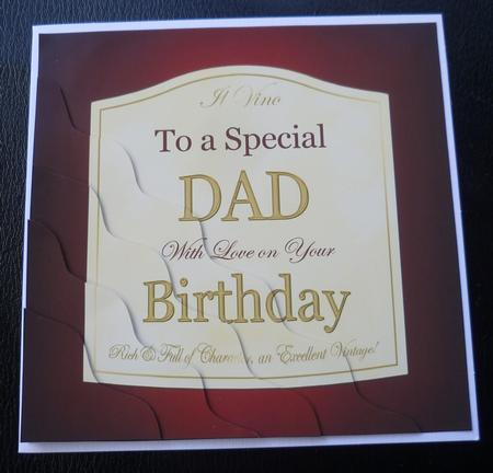 Dad Birthday Wine Label Wavy Corner Side Stacker Topper by Charlie Angel