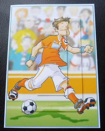 Football Dude Orange and White A4 by Charlie Angel