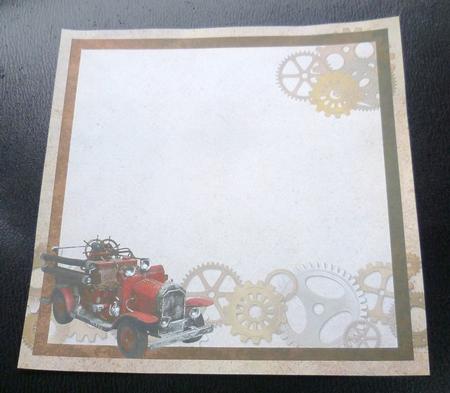 Steampunk Vintage Fire Engine 8x8inch Insert by Charlie Angel