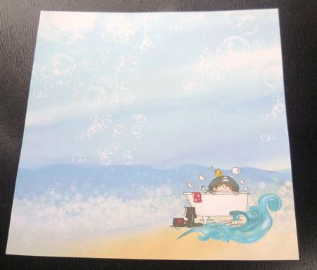 Bath at the Beach 8x8inch Insert Pirate in the Bath by Charlie Angel