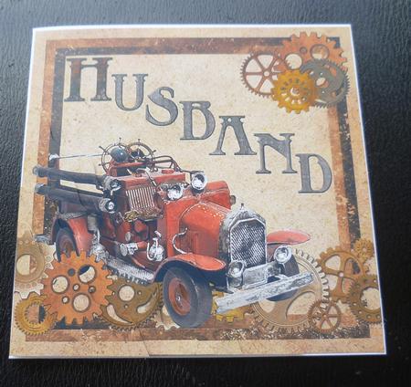 Steampunk Vintage Fire Engine Husband 6inch Corner Stacker by Charlie Angel