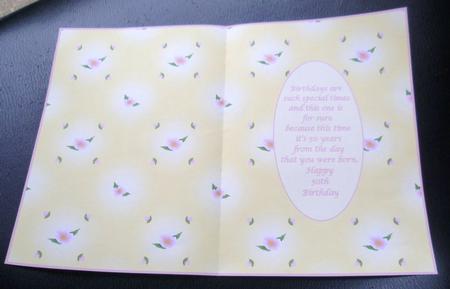 Pretty Floral 50th Birthday Insert by Charlie Angel