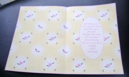 Pretty Floral 100th Birthday Insert by Charlie Angel