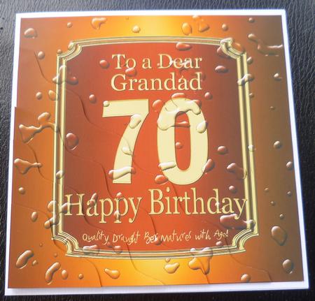 70th Birthday Grandad Beer Label Wavy Corner Side Stacker by Charlie Angel