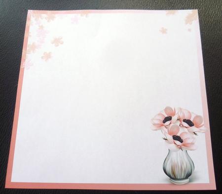 Pink Anemone Blush 8x8inch Insert Ink Saving in Pink by Charlie Angel