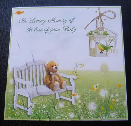 Bench & Teddy in Loving Memory Loss of Baby Corner Stacker by Charlie Angel