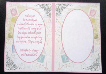 Insert for Vintage New Year Card by Charlie Angel