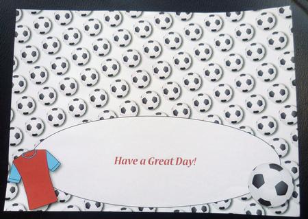 Football Fan Birthday (wine & Blue 2) Insert with Message by Charlie Angel