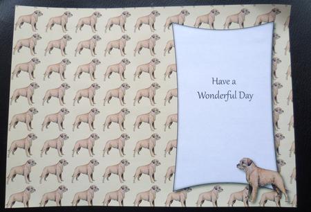 Border Terrier Insert with Message (cream) by Charlie Angel