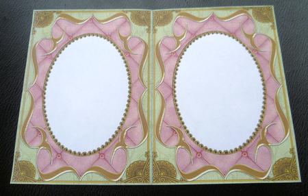 Pink Rose Butterfly Fancy Bracket 7x5in Matching Card Insert by Charlie Angel