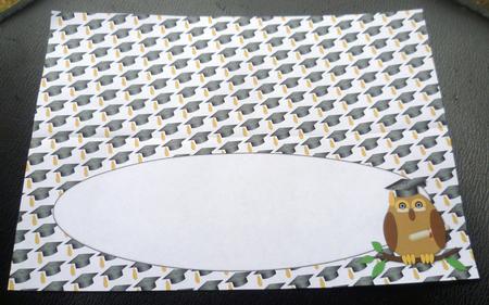Graduation Owl Insert for Large Dl (white) by Charlie Angel